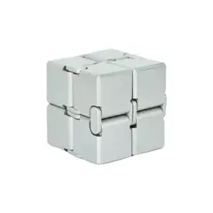 SOLEIO - Juguete Fidget Cube Infinito Cubo Anti Estrés Plateado