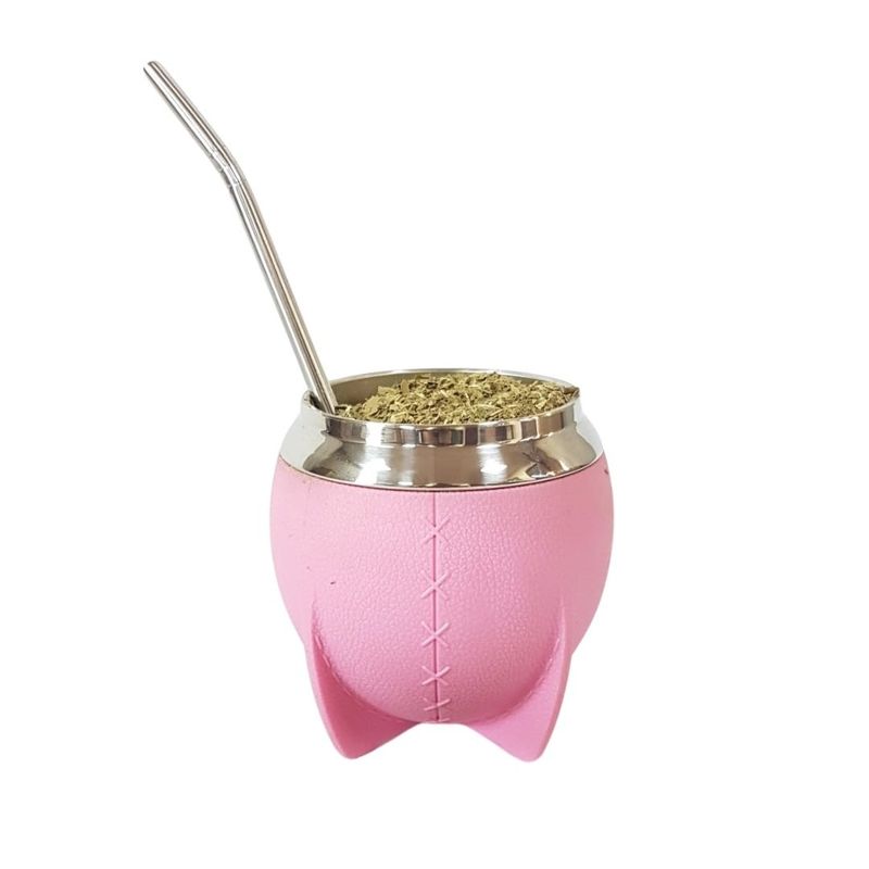 COSAS NUESTRAS - JUEGO DE MATE BOCON ACERO INOXIDABLE - Kit de 3 Piezas rosa