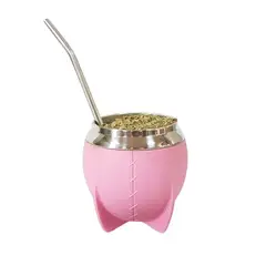 COSAS NUESTRAS - JUEGO DE MATE BOCON ACERO INOXIDABLE - Kit de 3 Piezas rosa