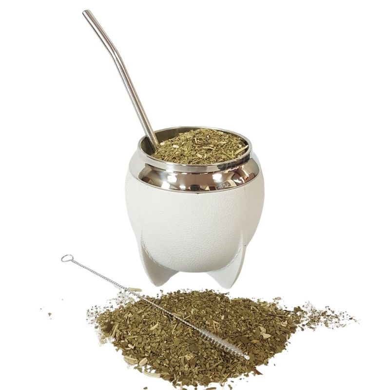 COSAS NUESTRAS - JUEGO DE MATE BOCON ACERO INOXIDABLE - Kit de 3 Piezas blanco