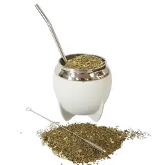 COSAS NUESTRAS - JUEGO DE MATE BOCON ACERO INOXIDABLE - Kit de 3 Piezas blanco