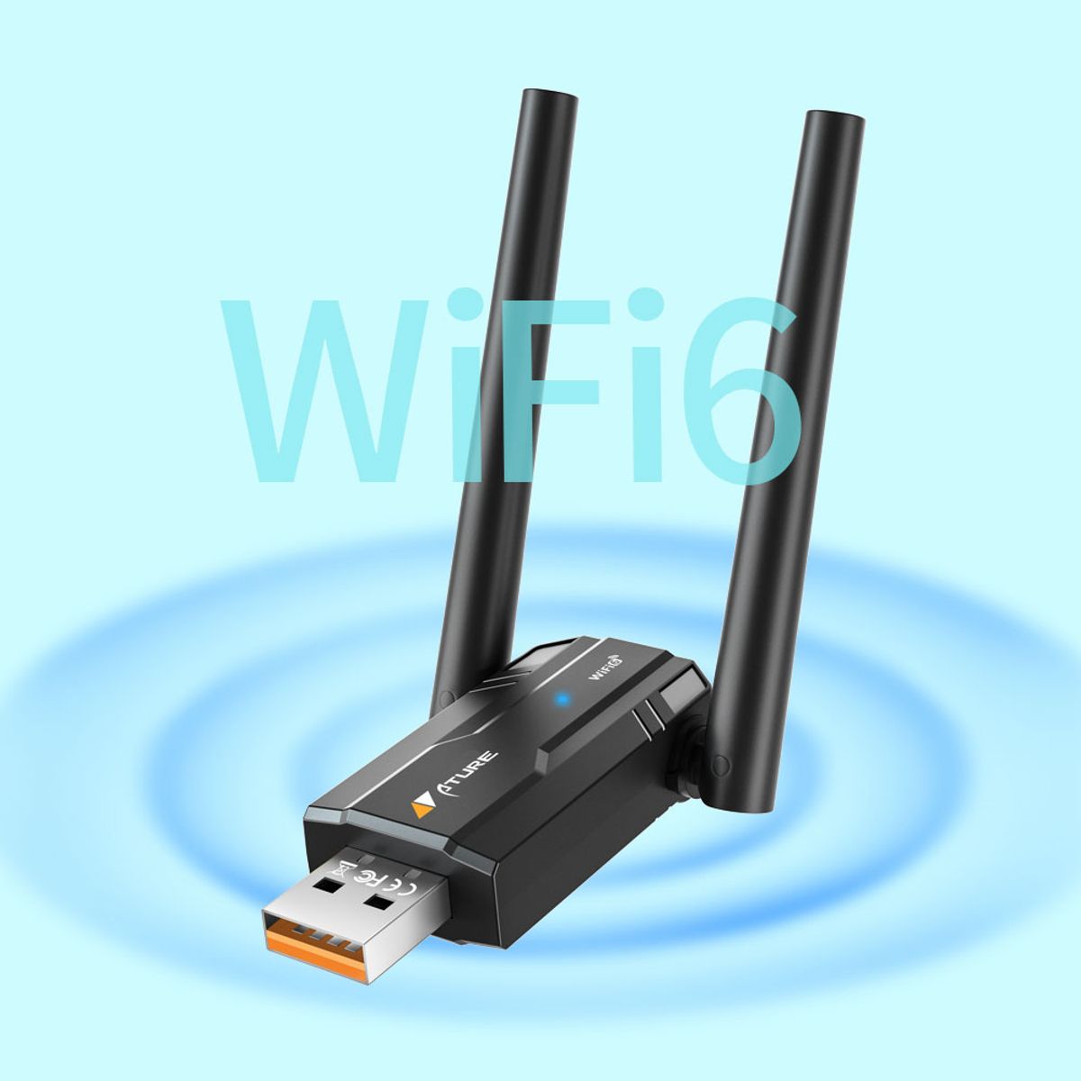 ATURE - Adaptador Antena Wifi6 Ax 900 mbps 2.4ghz 5ghz Usb Pc