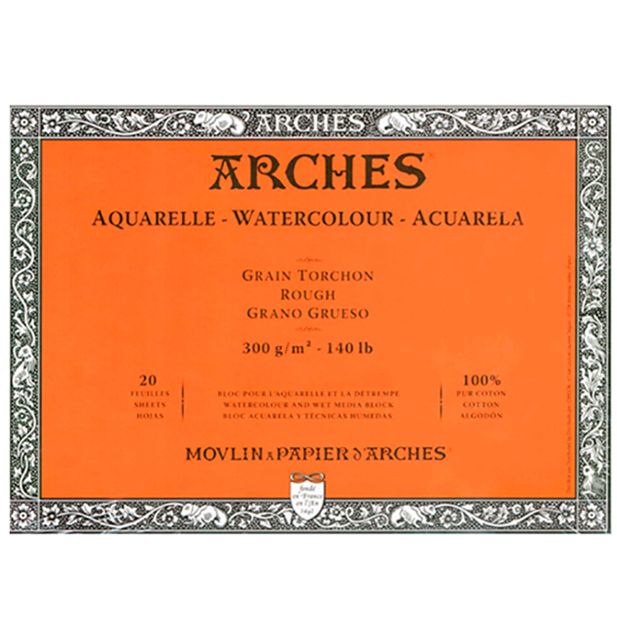 ARCHES - Block Papel Acuarela Arches 300gr Grano Grueso 18x26cm 20H