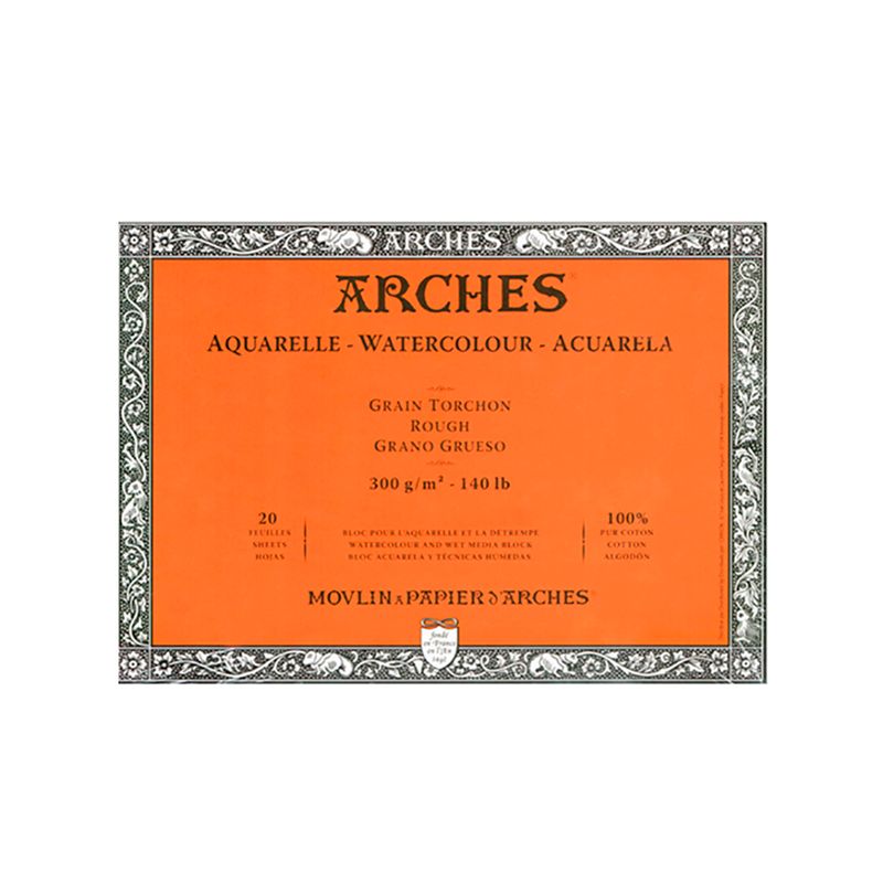 ARCHES - Block Papel Acuarela Arches 300gr Grano Grueso 18x26cm 20H