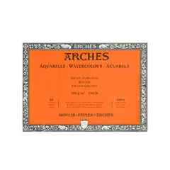 ARCHES - Block Papel Acuarela 300gr Grano Grueso 18x26cm 20H