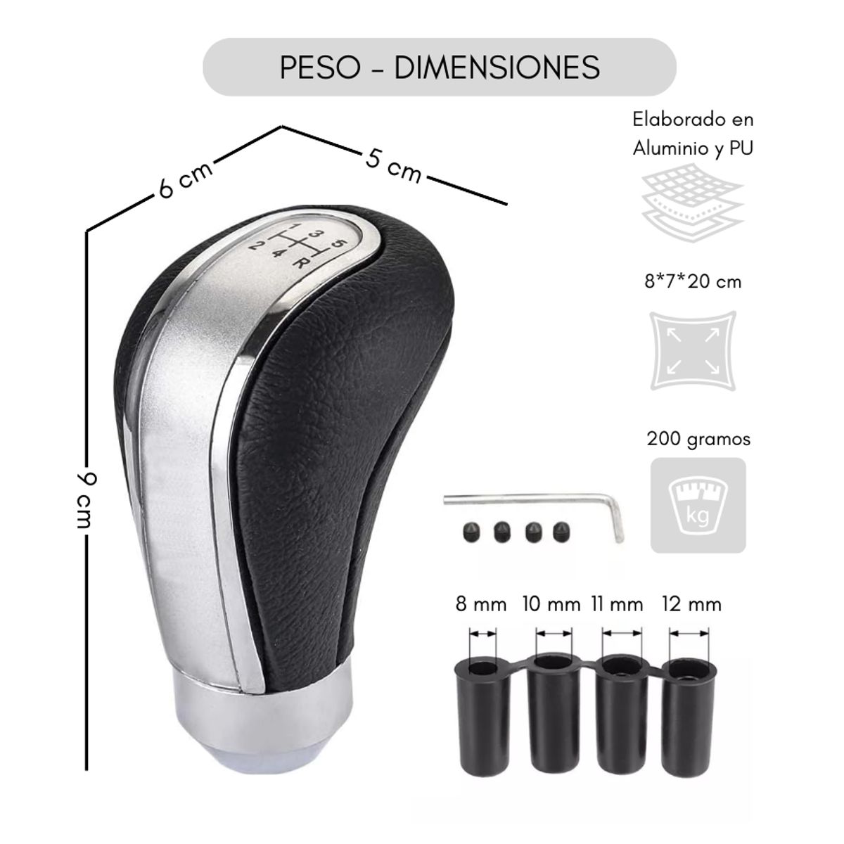 GENERICO - Pomo De Palanca De Cambio Auto Universal