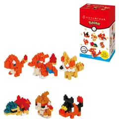 ANSALDO - SET 6 FIGURAS NANOBLOCK MININANO POKEMON BANDAI - TIPO FUEGO