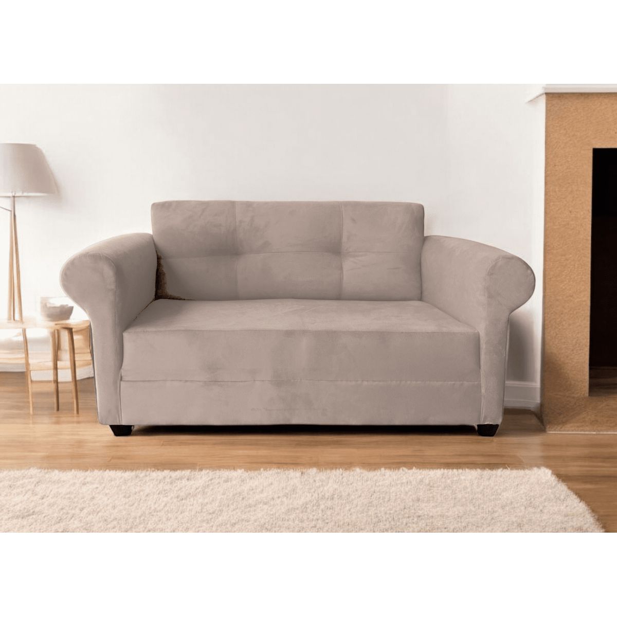 GENERICO - Sofa 2 Cuerpos Barcelona Felpa Beige