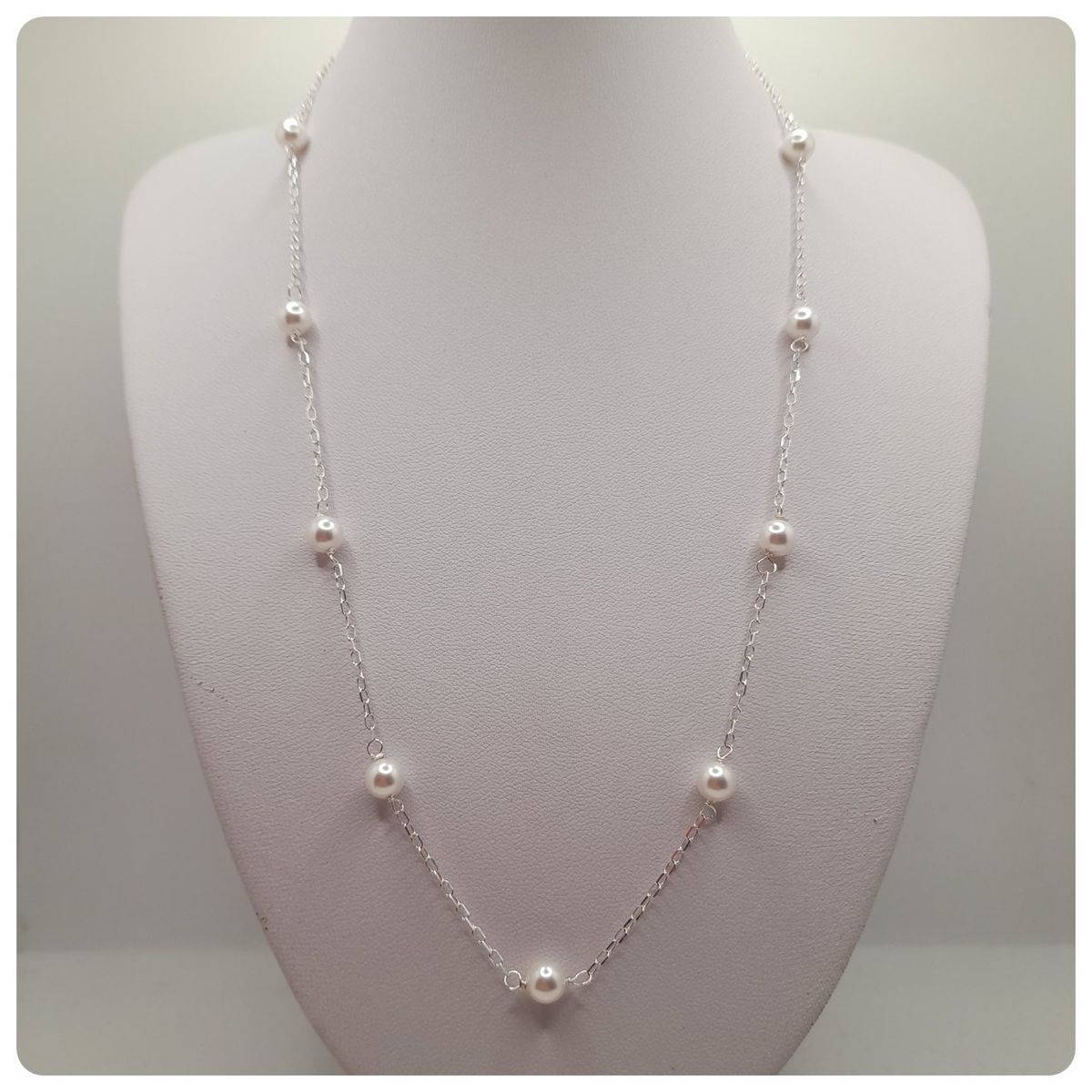 CAT JOYAS - Collar de plata con perlas Swarovski