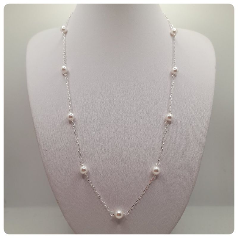 CAT JOYAS - Collar de plata con perlas Swarovski