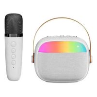 Mini Parlante Karaoke Infantil Micrófono Portátil Recargable Blanco
