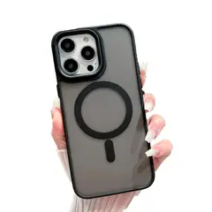 GENERICO - Carcasa Mate Para iPhone 13 y 14 Magnetica Negra