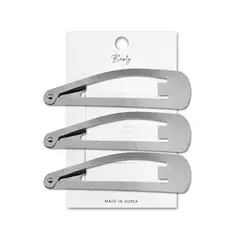 BESTY - SET CLIP OVALADO PLATEADO 3U PLATEADO