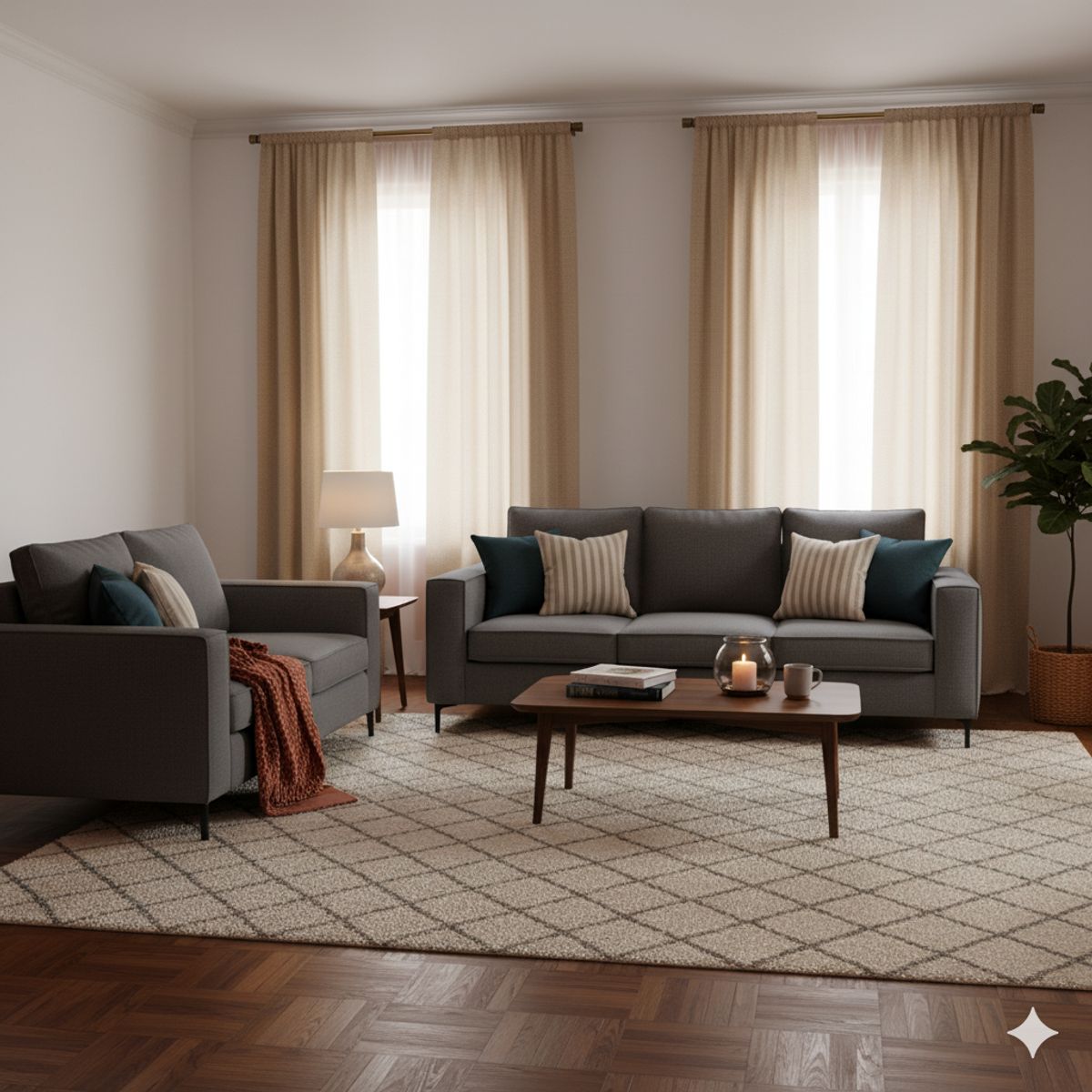 SITIAL HOME - Living 32 Venetto Marengo Sofa 3 cuerpos +sofa 2 c resortes