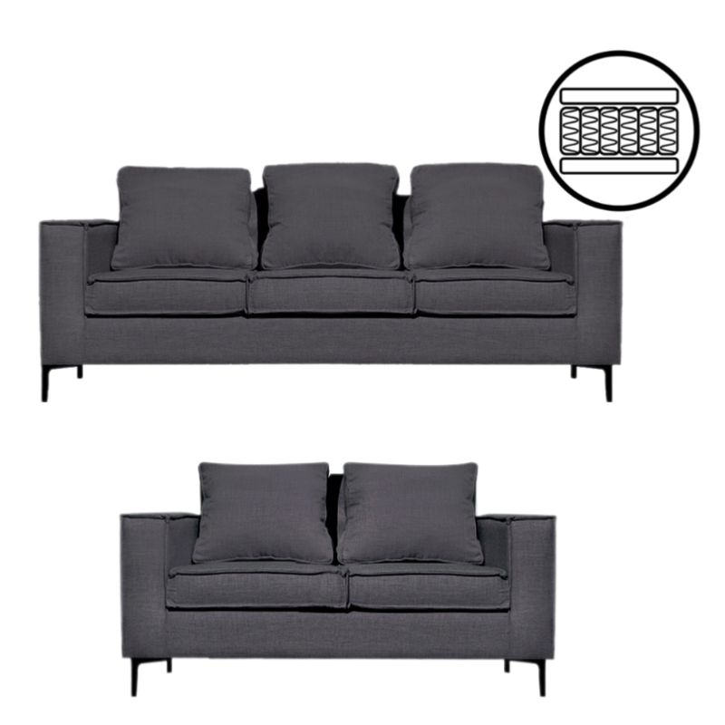 SITIAL HOME - LIVING, VENETTO MARENGO SOFA 3 Y2 CUERPOS CON RESORTES POCKET