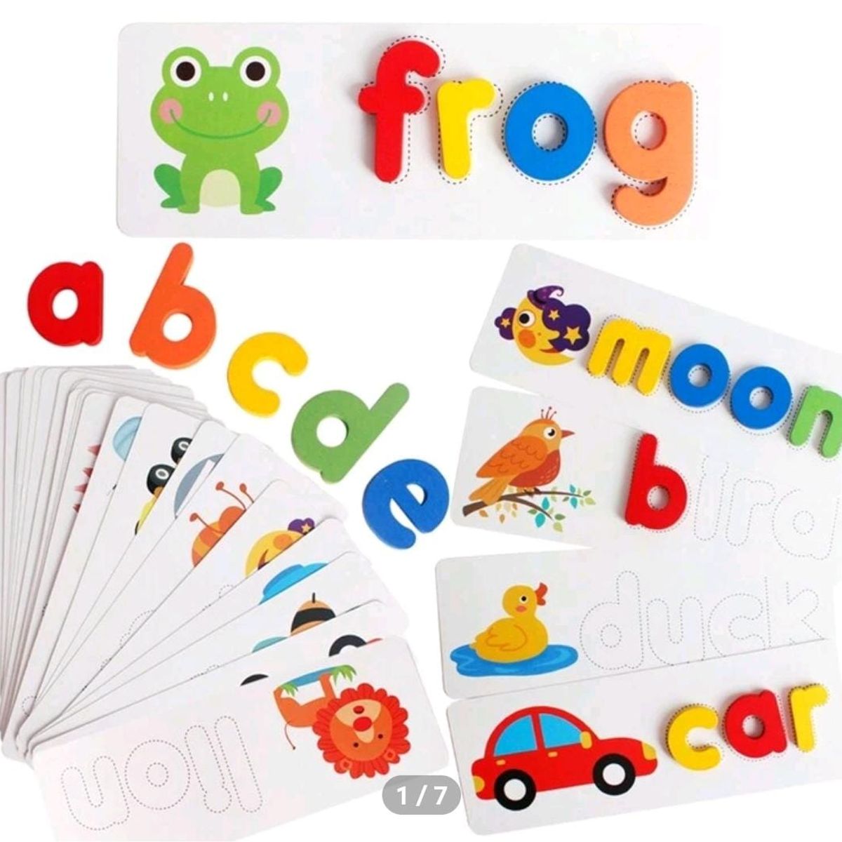 GENERICO - Juego De Palabras De Deletreo Juego Montessori Puzzle