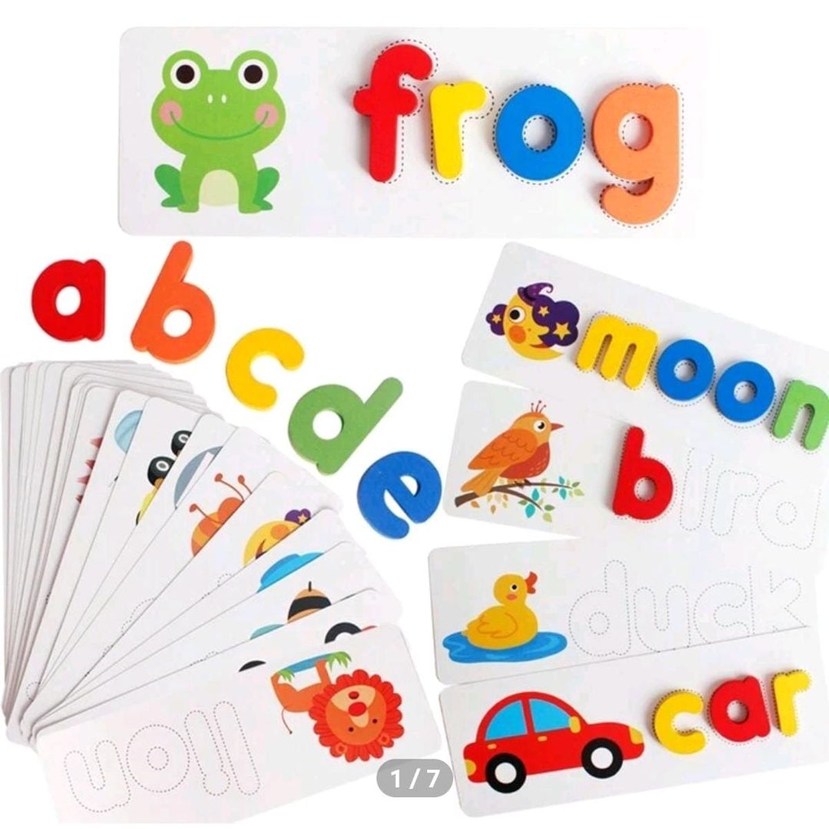 GENERICO - Juego De Palabras De Deletreo Juego Montessori Puzzle