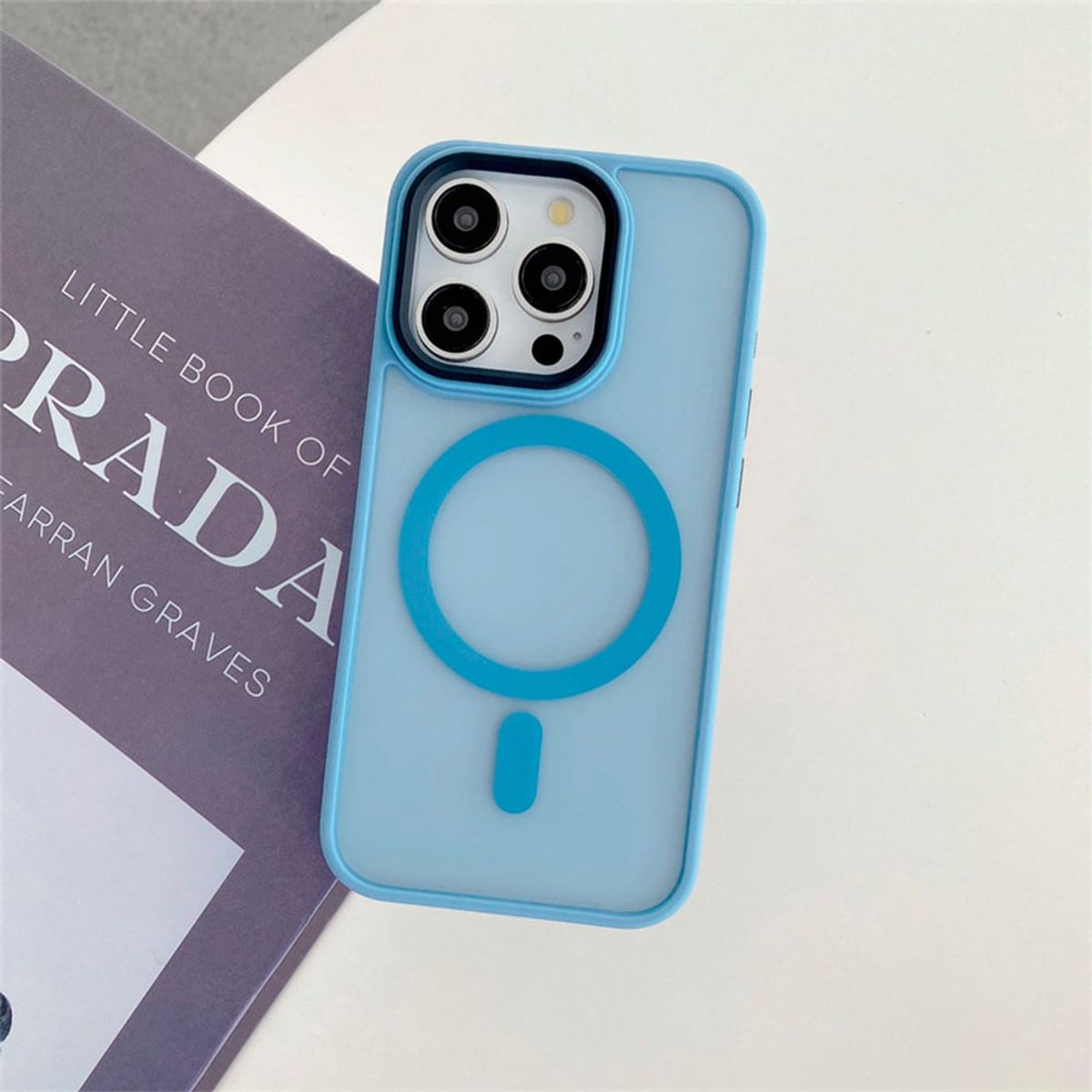 GENERICO - Carcasa Mate Para iPhone 15 Pro Max Magnetica Celeste