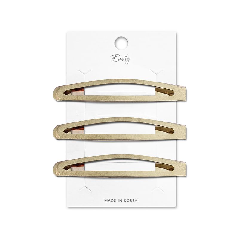 BESTY - SET CLIP SEMIOVALADO GRANDE BESTY DORADO 3U DORADO