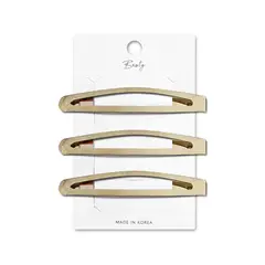 BESTY - SET CLIP SEMIOVALADO GRANDE DORADO 3U DORADO