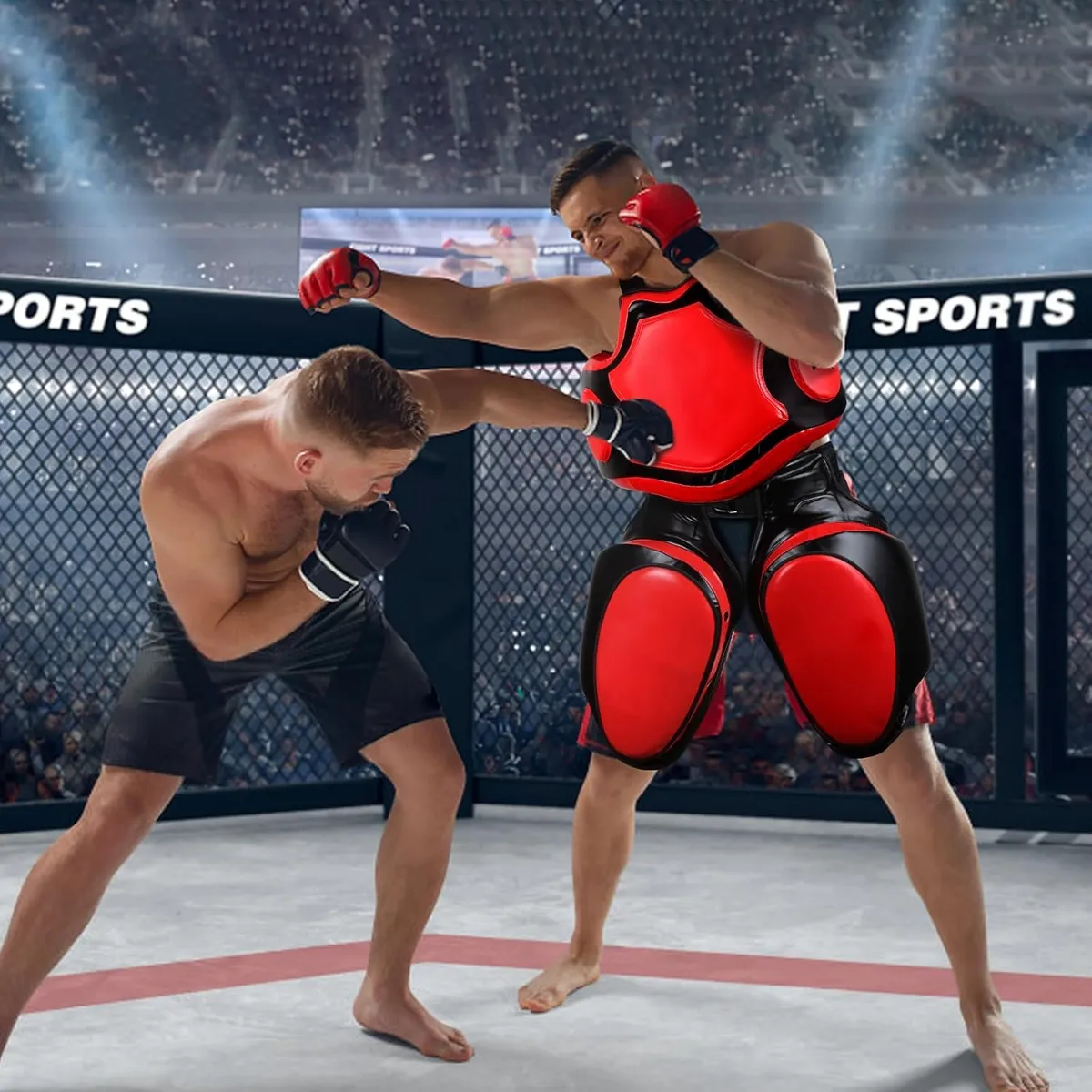 SDFIT - Set de protección artes marciales pecho piernas azul TJ1006