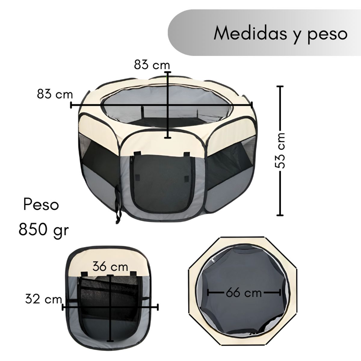 GENERICO - Corral Para Mascotas Plegable Perro Gato Conejo 838358 Cm