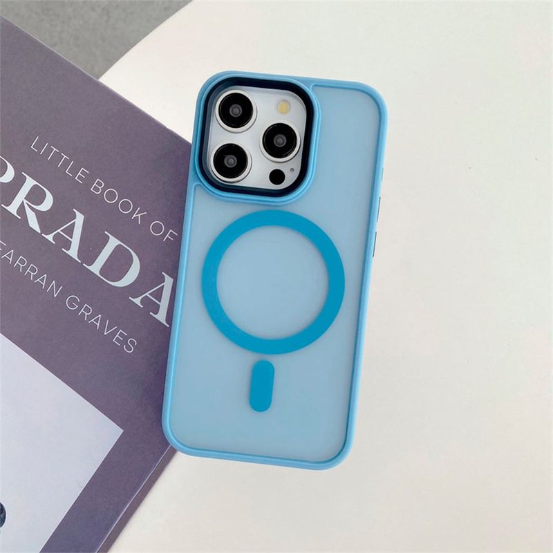 GENERICO - Carcasa Mate Para iPhone 15 Magnetica Celeste