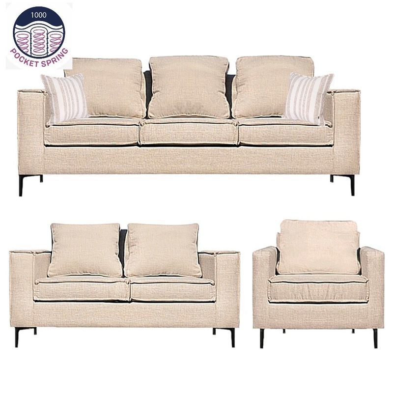 SITIAL HOME - SOFA  321 SITIAL HOME VENETTO  BEIGE CON RESORTES U.S.A