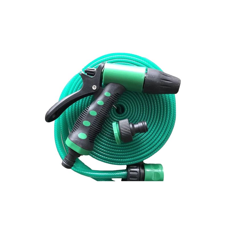 IMPORTCLICK - Manguera Flexible 1/2 Pulgada Rollo 20 MTS Pistola Acoples Verde IMPORTCLICK