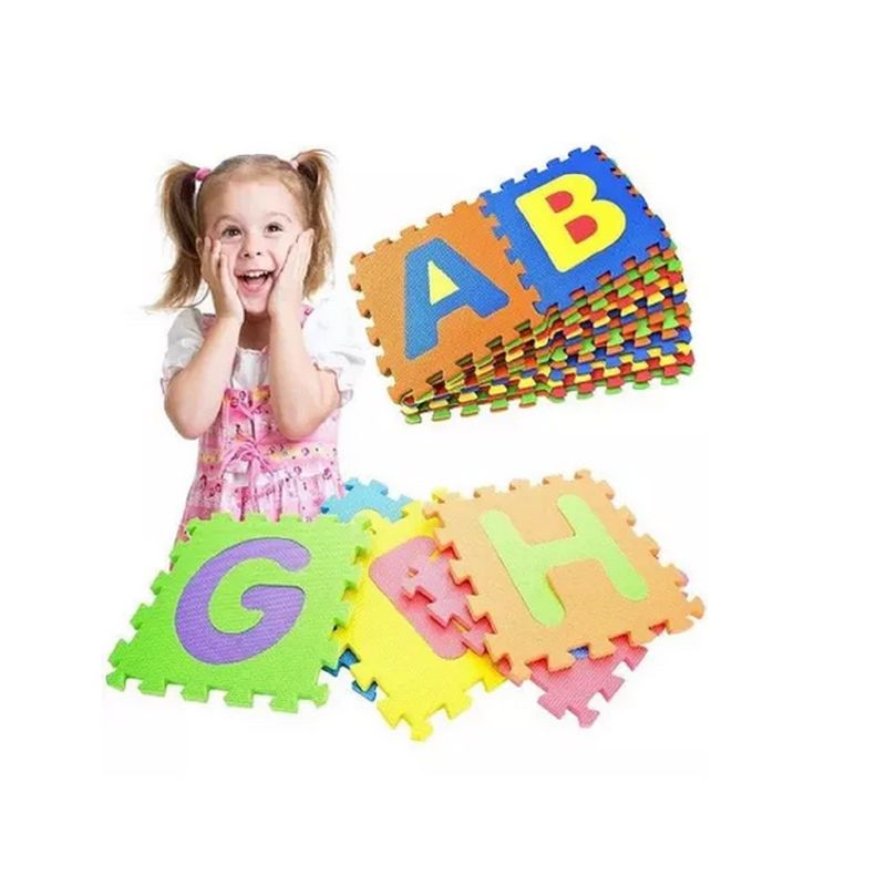 GENERICO - Alfombra goma eva Set 10 Cuadros aprendizaje Diseños Letras