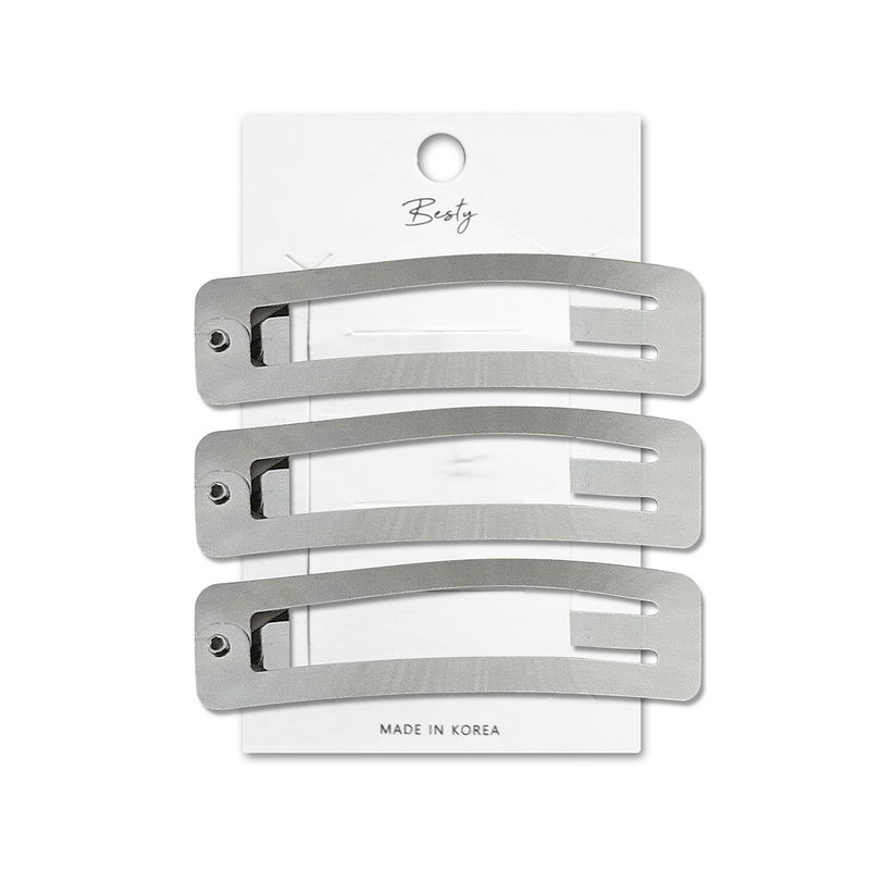 BESTY - SET CLIP RECTANGULAR BESTY PLATEADO 3U PLATEADO