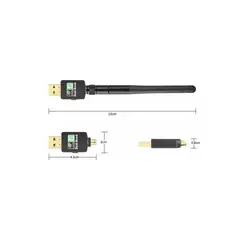 GENERICO - Adaptador Usb Antena Wifi + Bluetooth Ultra Rápido 24g + 5g