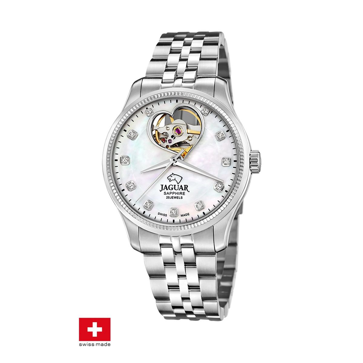 JAGUAR - Reloj J994/1 Jaguar Swiss Plateado Mujer Automático