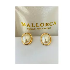 MALLORCA - AROS CLIP PERLAS DE 12MM ENCHAPADOS EN ORO DE 18K