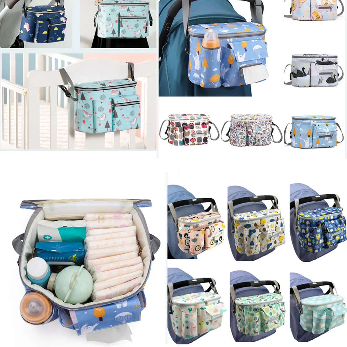 GENERICO - Bolso organizador coche bebe Grande Diseño Dinosaurio Unisex