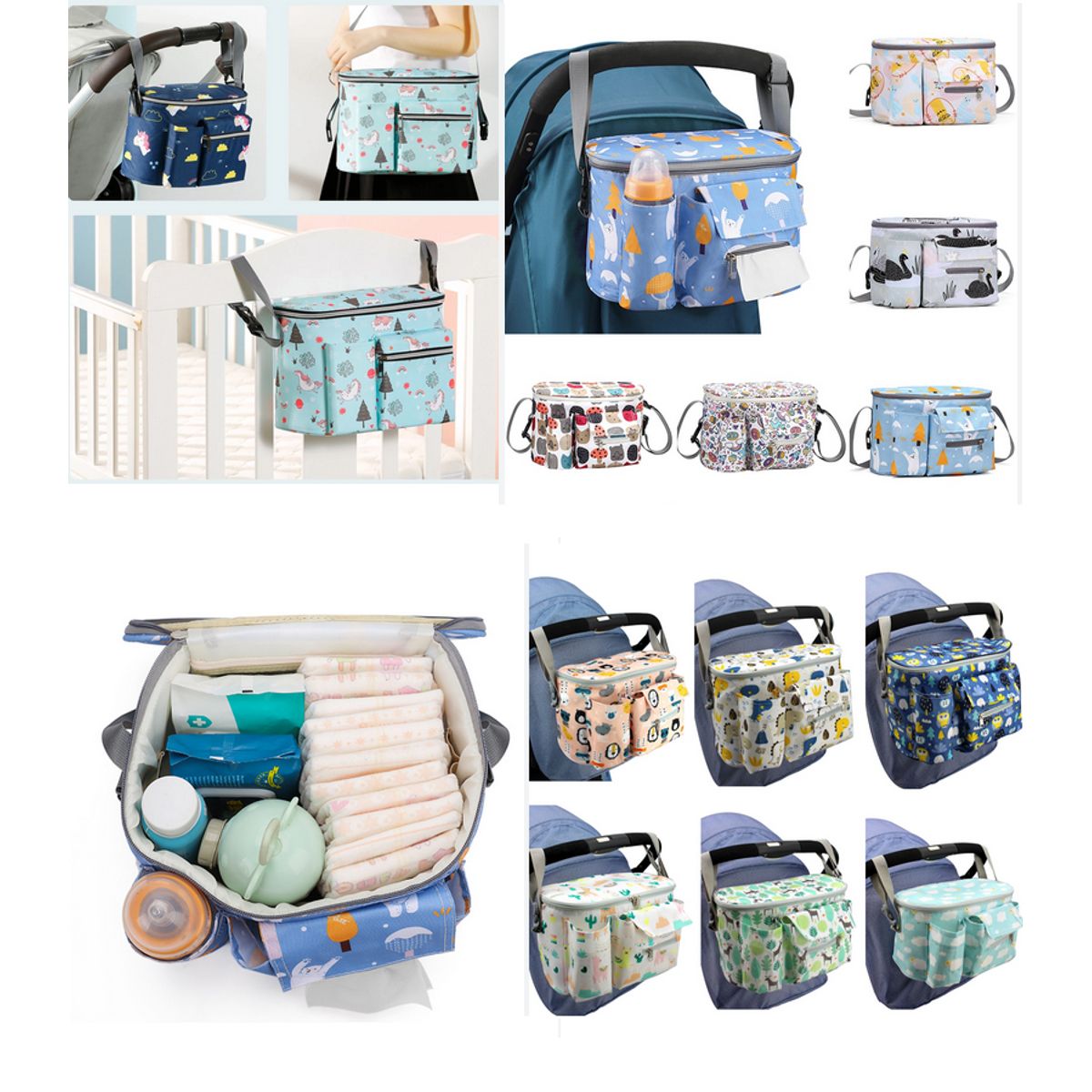 GENERICO - Bolso organizador coche bebe Grande Diseño Dinosaurio Unisex