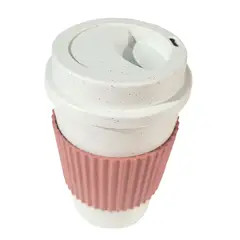 GENERICO - Pack 3 unidades Vaso, Mug café plástico duro con protección agarre