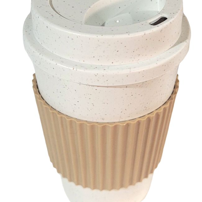 GENERICO - pack 3 unidades Vaso, Mug café plástico duro con protección agarre