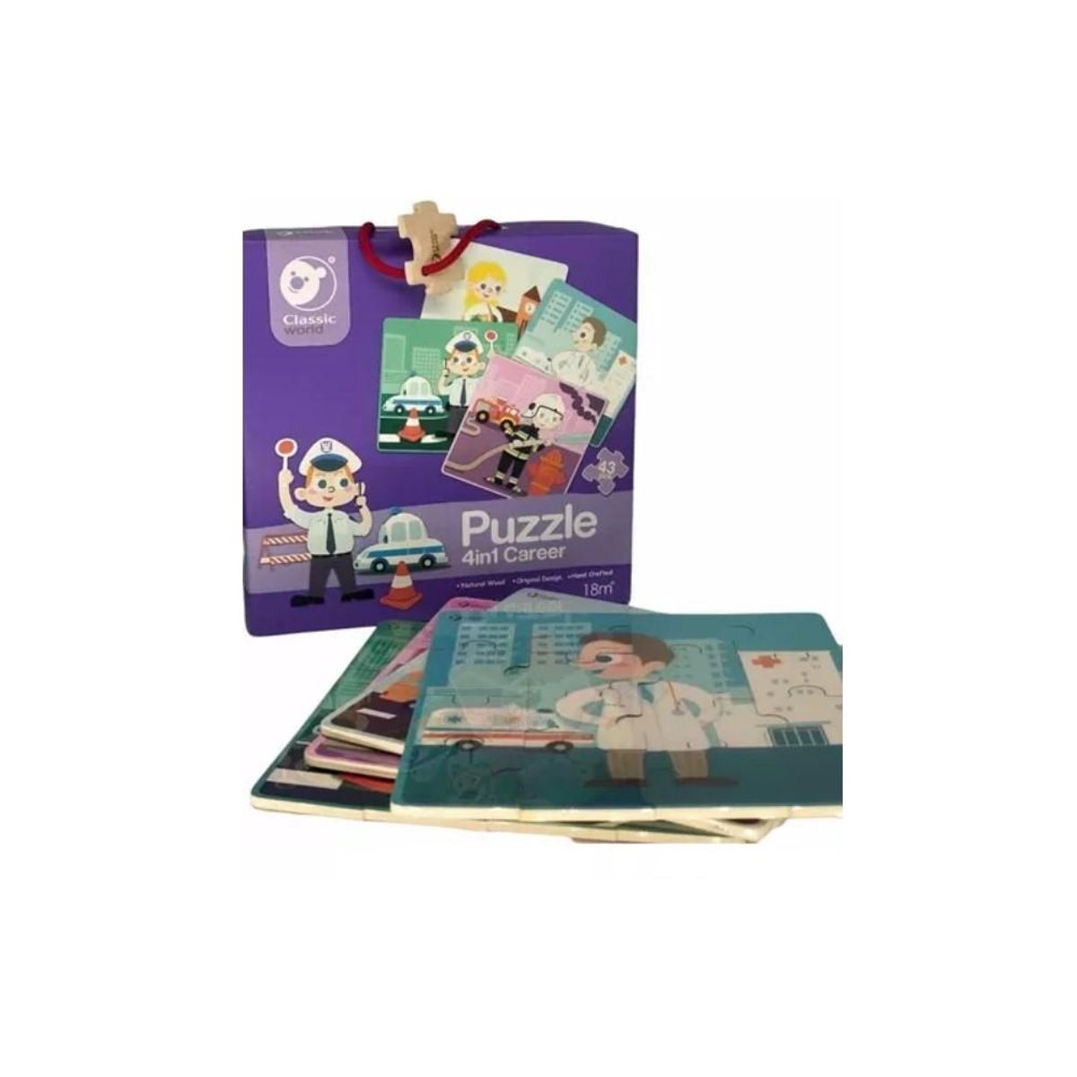 CLASSIC WORLD - Puzzle 4 En 1 Profesiones Medida 20x20  PB-C5