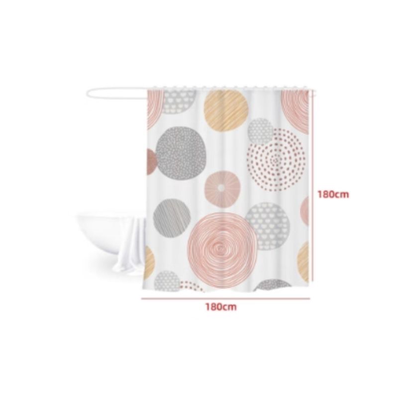 GENERICO - Cortina De Ducha Plastico Estampado Naranja 180X180CM