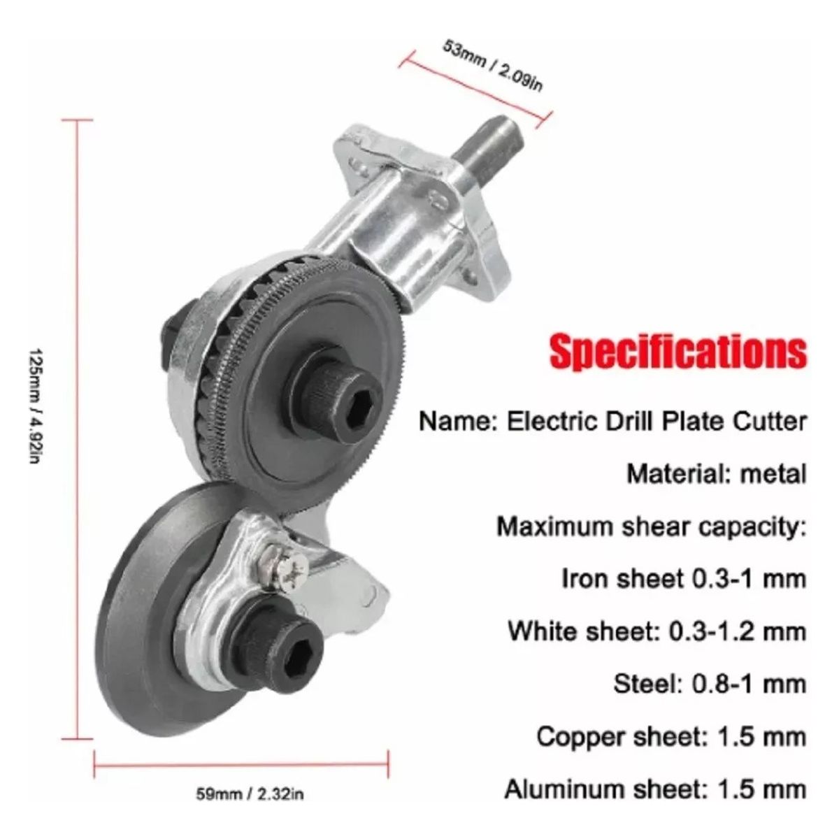 GENERICO - Cortador De Latas Y Placas Metálicas Para Taladro