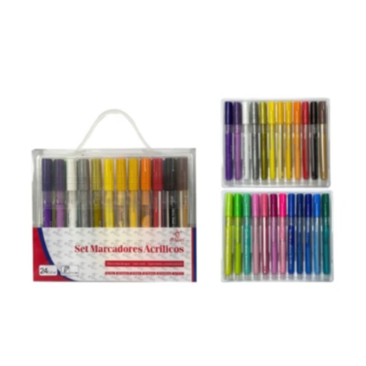 GENERICO - PLUMONES ACRILICOS COLORES SURTIDOS 24PCS