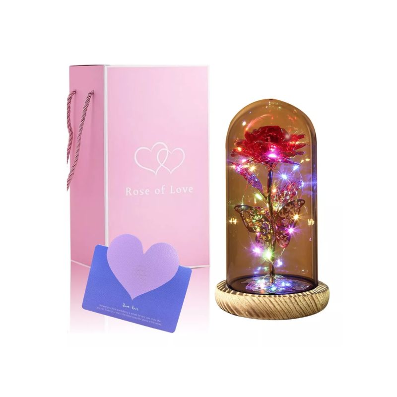 GENERICO - Flor Eterna Rojo Rosa Regalos Para Ella