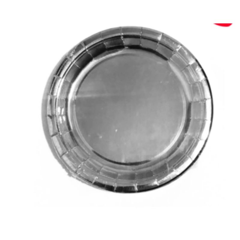 GENERICO - Plato Carton Plateado 18*18CM 20 Unidades.