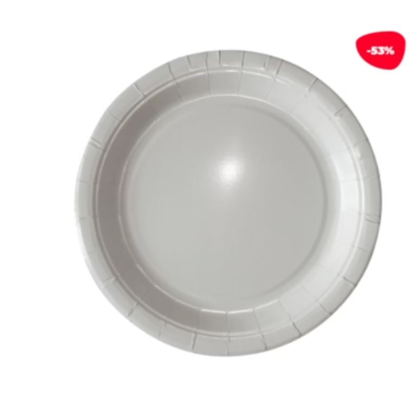 GENERICO - Plato Carton Blanco 20 Unidades 23x23