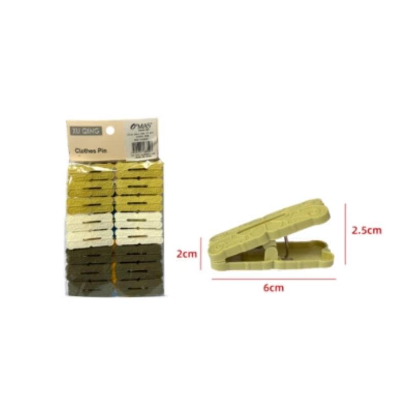 GENERICO - Pinzas Plastica Para Ropa 2X25X6CM 16PCS