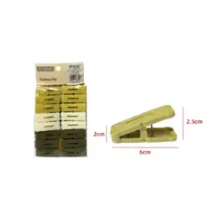 GENERICO - Pinzas Plastica Para Ropa 2X25X6CM 16PCS