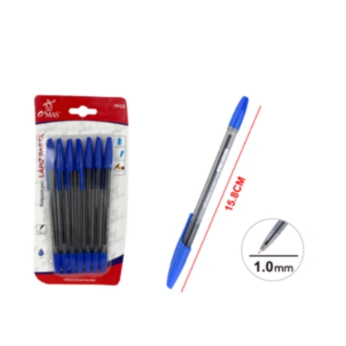 GENERICO - LAPIZ PASTA COLOR AZUL 10MM 7PCS