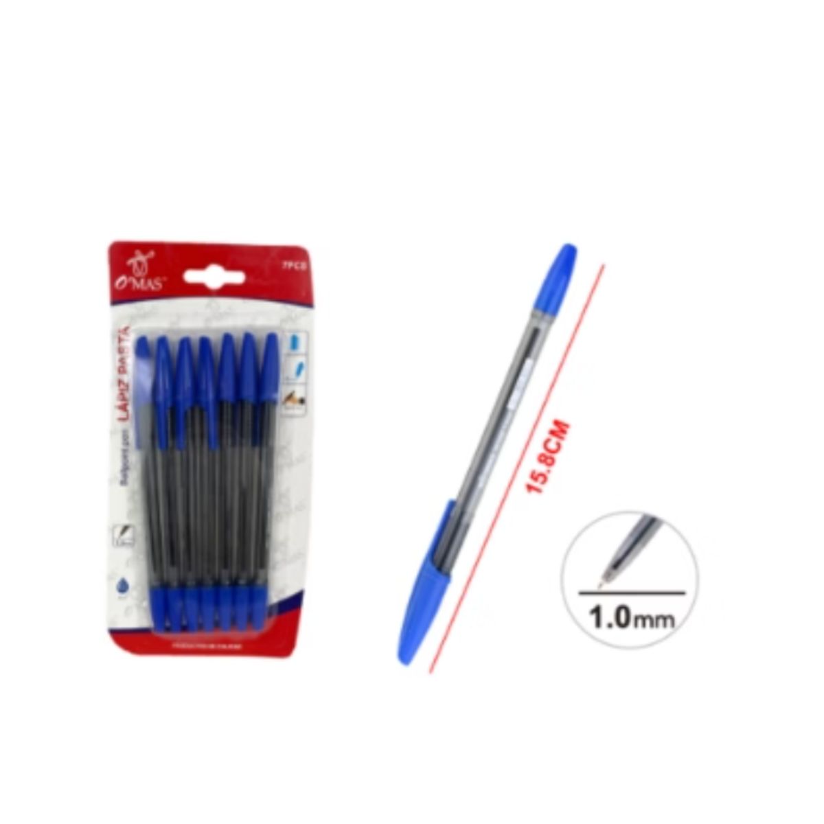 GENERICO - LAPIZ PASTA COLOR AZUL 10MM 7PCS