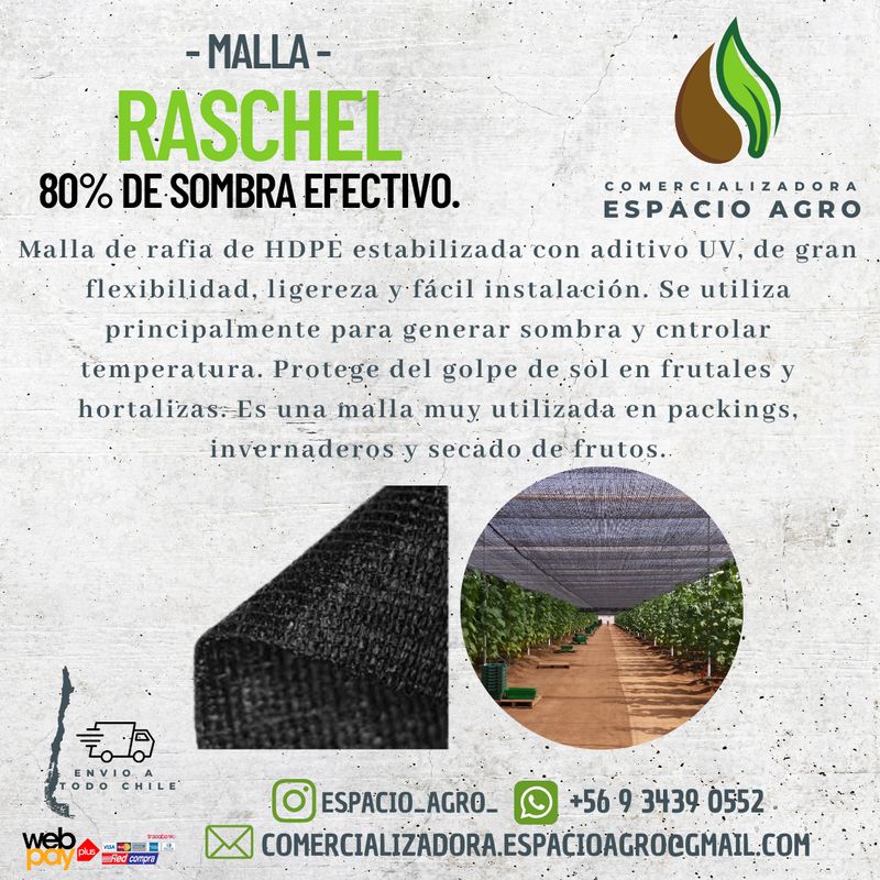 1880 - RASCHEL NEGRA 80% 50 MTS X 4,20 MTS